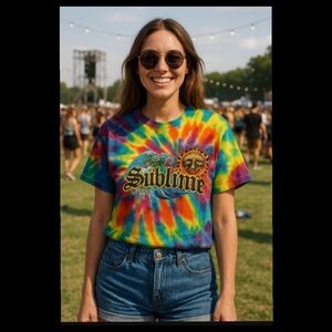 Sublime Tie Dye Graphic Band Tee T-Shirt Size Small▪